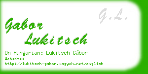 gabor lukitsch business card
